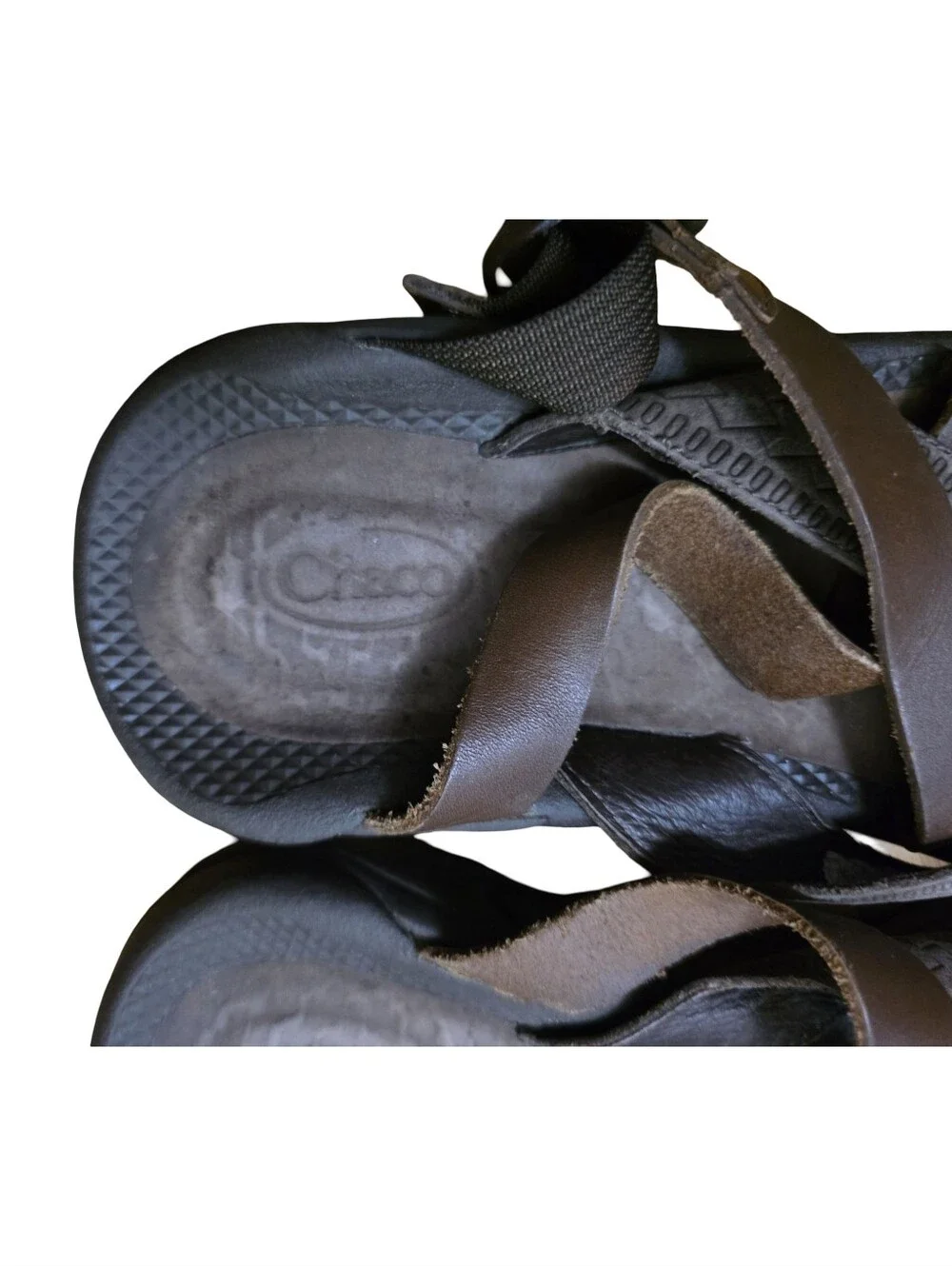 Chaco Hipthong Leather Sandals Shoes Men's 10 Bison Brown EcoTread Rare